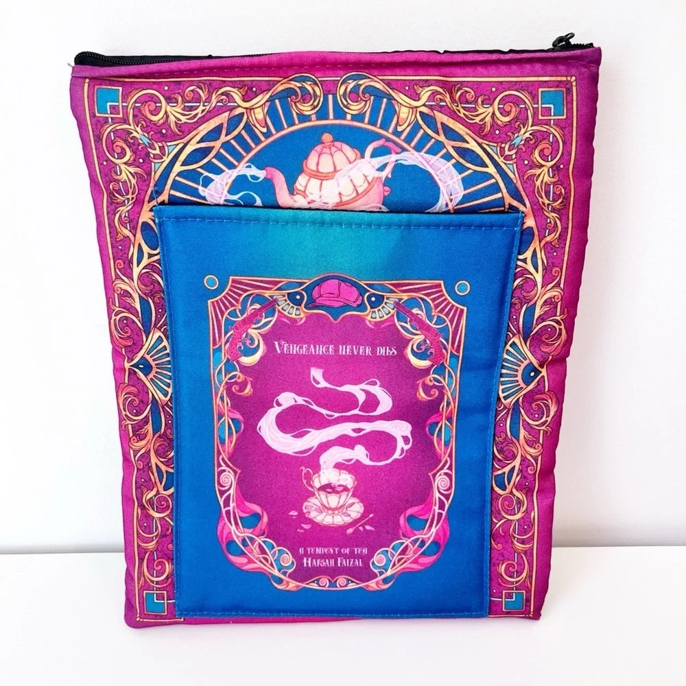 Fairyloot‎ Book Sleeve Purple Tempest of Tea Hafsah Faizal Padded Zippered Pouch